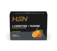 HSN L-carnitina + Taurina líquidas - Naranja 20x25ml | 2000mg L-Carnitina y 1000mg Taurina por Vial. Con 50mg de Cafeína Natural. Formato "On The Go" listo para tomar. Vegano