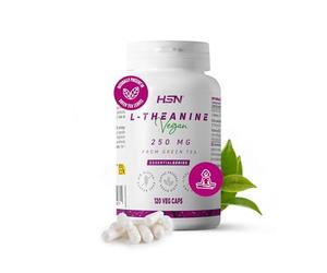 HSN L-Teanina 250mg | 120 Cápsulas Vegetales | Aminoácido Natural del Té Verde con Vitamina B12 y Ácido Pantoténico. Vegano, Sin Gluten, No-GMO