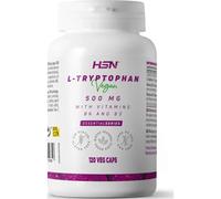 HSN L-Triptófano 500 mg | 120 Cápsulas Vegetales | Alta Concentración Puro Aminoácido Triptófano | Con Vitamina B6 y Niacina (B3) | No-GMO, Vegano, Sin Gluten