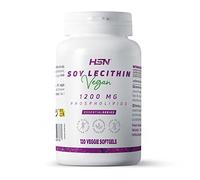 HSN Lecitina de Soja 1200mg - 120 Perlas Vegetales | Fosfolípidos Naturales extraídos Mecánicamente. Soja No Transgénica. De Cultivo Sostenible. 100% Vegano
