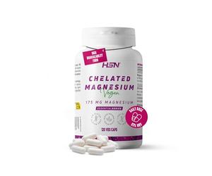 HSN Magnesio Bisglicinato 350mg (Mineral Elemental por dosis diaria) | 120 Cápsulas Vegetales | Magnesio Quelado de Alta Biodisponibilidad | Suplemento de Magnesio Vegano Sin Gluten, No-GMO