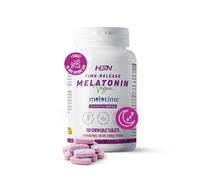 HSN Melatonina 1,9mg de Liberación Secuencial | 120 Tabletas Masticables | La melatonina contribuye a disminuir el tiempo necesario para conciliar el sueño. Sabor caramelo de fresa-nata sin azúcar