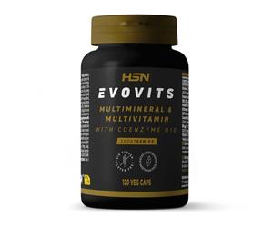 HSN Multivitamínico Vitaminas y Minerales Evovits 120 Cápsulas | Con Hierro, Zinc, Vitamina D, Complejo B, Coenzima Q10 y Ginseng | Energía y Sistema Inmunitario | Hombre y Mujer | Sin Gluten