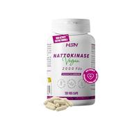 HSN Nattokinasa 20000 FUs/g | 120 Cápsulas Vegetales de Liberación Retardada | Pura Enzima Nattoquinasa Origen Natural: Nato (Extracto de Soja Fermentada) | No-GMO, Vegano, Sin Gluten