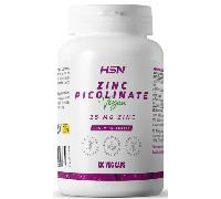 HSN ZINC 25 MG | 120 Cápsulas Vegetales | Picolinato de Zinc de Alta Biodisponibilidad con Cobre | 25mg de Zinc Mineral Elemental = 1 Cápsula Vegetal | No-GMO, Vegano, Sin Gluten