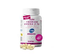 HSN Premium Omega 3 IFOS 5 Estrellas | 120 Perlas | 1000mg Puro Aceite de Pescado (500mg EPA + 250mg DHA) Forma de Triglicéridos Altamente Concentrado | No-GMO Sin Gluten