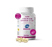 HSN Premium Omega 3 IFOS 5 Estrellas | 120 Perlas | 500mg de EPA + 250mg DHA | 1000mg Puro Aceite de Pescado en Forma de Triglicéridos Altamente Concentrado | No-GMO, Sin Gluten