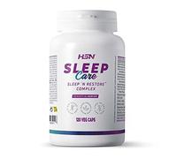 HSN Sleep Care | 120 Cápsulas Vegetales | Melatonina Valeriana Melisa Pasiflora GABA Glicina Teanina | Fórmula vegana y sin gluten para descanso y la reducción del tiempo hasta quedarse dormido*