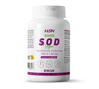 HSN Superóxido de dismutasa SOD 30000 UI/g | 60 Cápsulas Vegetales - Materia Prima: TetraSOD® - Potente Antioxidante de Origen Natural: microalga Tetraselmis chuii | No-GMO, Vegano, Sin Gluten
