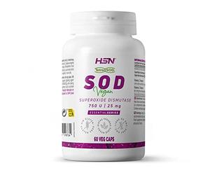 HSN Superóxido de dismutasa SOD 30000 UI/g | 60 Cápsulas Vegetales - Materia Prima: TetraSOD® - Potente Antioxidante de Origen Natural: microalga Tetraselmis chuii | No-GMO, Vegano, Sin Gluten