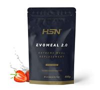 HSN Sustitutivo de Comidas Evomeal 2.0 | Fresa 500g | Proteína Whey + Harina de Arroz + Vitaminas + Minerales + Omega 3 y 6 | No Contiene Dosificador | No-GMO, Sin Gluten y Vegetariano