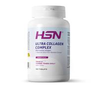 HSN Ultra Colágeno Hidrolizado Complex - 180 Tabletas | Colágeno Bovino Hidrolizado de Bajo Peso Molecular 3KDa. Bambú Vitaminas C y D3 Cobre y Magnesio. Sin Sabor ni Alérgenos
