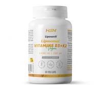 HSN Vitamina D3 2000UI + K2 MK-7 100mcg Liposomadas Liposovit® | 60 Cápsulas Vegetales | D3 de Liquen + K2 all-trans | Alta Biodisponibilidad | No-GMO, Vegano, Sin Gluten