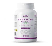 HSN Vitamina D3 + K2 Vegana (4000UI + 100mcg) - 120 Cápsulas Vegetales | Colecalciferol de Liquen y Vitamina K2 MK7 de Natto. Alta Biodisponibilidad. Sin Gluten, No-GMO. Suministro para 4 Meses.