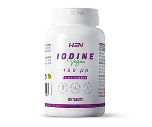 HSN Yodo 150mcg | 120 Tabletas | Procedente de 192,2mcg de Yoduro Potásico | 100% Valores Diarios del Mineral | No-GMO, Vegano, Sin Gluten