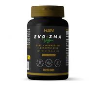 HSN ZMA Zinc Magnesio Vitamina B6 EvoZMA | 120 Cápsulas Vegetales | con 1000 mg Ácido D-Aspártico | Suplemento Deportivo Vegano y Sin Gluten | No-GMO