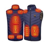 HSOSK Chaleco térmico para hombre al aire libre: chaqueta térmica de 11 zonas, calentador de cuerpo con calefacción USB para senderismo, esquí, camping, caza, pesca, equitación, golf (batería no