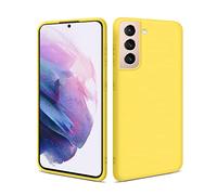HSP Funda Amarilla Compatible con Samsung Galaxy S21 5G | Carcasa Protectora de TPU (Silicona) Premium | para Carga inductiva | Resistente a los arañazos Antigolpes | Superficie Mate Cover Flexible