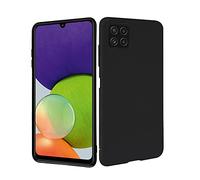 HSP - Funda negra compatible con Samsung Galaxy A22 5G, silicona TPU prémium, resistente a arañazos y golpes, superficie mate, ajuste perfecto, suave y ultrafina, color negro
