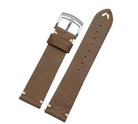 HSPTR Banda de reloj de cuero genuina para ciudadano BM8475-26E 00F00X pulsera de 20 mm 22 mm marrón negro suave pulsera de piel de vaca(Dark brown silver,20mm)