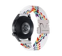 HSPTR Correa de nailon trenzado de 22 mm y 20 mm para pulsera Gamrmin Vivoactive3 4 5 Venu2 HR Plus Sq para correas de reloj Forerunner265/255/245/645/754/735/945/955 Approach S12(White rainbow,22MM)