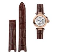 HSPTR Correa de piel de vaca cóncava de 18x10mm, 20x12mm, pulsera de piel de becerro marrón y negro, hebilla plegable para reloj Cartier PASHA WSPA0009