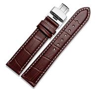 HSPTR Correa de reloj de piel auténtica con cierre de mariposa, pulsera de cocodrilo para hombre, 12, 13, 14, 15, 16, 17, 18, 19, 20, 21, 22, 23, 24 mm, 22mm, Acetato, No es una piedra preciosa