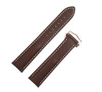 HSPTR Correas DE reloj DE piel De vaca francesa auténtica De calidad para correa Omega 20mm 21mm DE VILLE AT150 cómodas para correa DE reloj Seamaster 300(Dark Brown Rose,21mm)