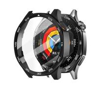HSPTR Funda de PC para HUAWEI Watch GT4 5, cobertura completa de 46MM, Protector de pantalla de carcasa de parachoques para Huawei Watch GT5 Pro, fundas para relojes(Black,GT5 46mm)