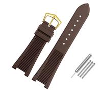 HSPTR Los accesorios de las bandas de reloj son adecuados para Patek Philippe 5711 5712G Nautilus, cadena de reloj, muesca especial, correa de silicona de 24-13mm(Brown Gold)