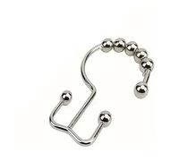 HSQPMGPRJ 6 Ganchos de Metal inoxidables for Cortina Ducha, Hierro y Doble Anilla, Accesorios baño(6pcs Silver)