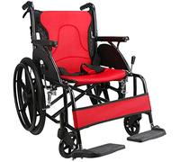 HSRG Deportes y Ocio Luz Plegable para Silla de Ruedas Portátil con Respaldo abatible y Brazos de Escritorio, aleación de Aluminio Carro para Silla de Ruedas Discapacitados Ancianos Conducción Médica