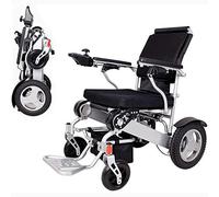 HSRG Silla De Ruedas Eléctrica Plegable, Silla De Ruedas Portátil Ligera Y Compacta con Ayuda De Movilidad para Usuarios Mayores Y Discapacitados, Capacidad De Carga De Batería Dual De 500 Vatios