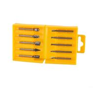 HSS Router Grinding Burr Wood Rotary Limes Set 10pcs Woodworking Cutter Tool Kit para tallar biselado ranurado vástago de 3 mm