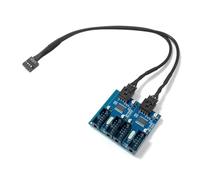 HSSDTECH Placa base USB 2.0 interno de 9 pines a cable de expansión de 4 puertos - PCB versión mejorada