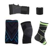 hssopa Codera,Muñequera,Rodilleras,Tobillera,Esparadrapo Deportivo,5 Piezas Protección Articulaciones(Codo+La Muñeca+La Rodilla+El Tobillo+Kinesiotape),Movimiento,Aptitud,Entrenamiento,Correr(L)