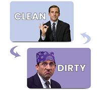 HSSPIRITZ The Office Michael Scott Prison Mike - Imán para lavavajillas con indicador de texto "Clean Dirty", doble cara, con placa magnética de metal, universal, para lavar platos de cocina