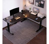 HSSTYLE Sdjustable Standing Desk Electric L Shaped Height Adjustable Standing Corner Desk Sit Stand Computer Table Home Office Desk,Black/Right,180 * 120cm
