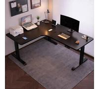 HSSTYLE Sdjustable Standing Desk Electric L Shaped Height Adjustable Standing Corner Desk Sit Stand Computer Table Home Office Desk,Black/Left,140 * 120cm