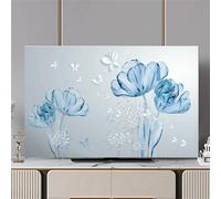 HSTANGKY Funda De TV Con Estampado De Flores Cubierta Interior Para TV Para 32-80Inches Polvo Estirable Decorativo Para TV De Pantalla Plana/Monitor De PC-flower3||75inch