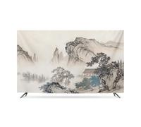 HSTANGKY Funda Para TV Con Estampado De Paisaje Para Interior Protector De Pantalla De TV De Poliéster Antipolvo Protectores De Pantalla De TV Plana Curva Para Plasma-mountain||37-39inch