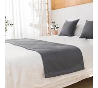 HSTANGKY Hotel Corredor De Cama Camino De Cama Pañuelo De Cama Sencillo De Color Liso Protector De Cama De Microfibra Suave Toalla De Cabecera Resistente A Las Arrugas-Gray||Only 1 Pillowcase 45X45cm