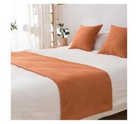 HSTANGKY Hotel Corredor De Cama Camino De Cama Pañuelo Final De Cama Color Puro Protector De Cama Suave Simple Ropa De Cama Decorativa Manta De Tiras De Tela Antipolvo-Orange||45X240cm for 1.8m Bed