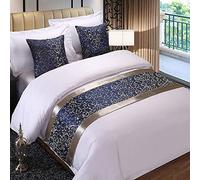 HSTANGKY Hotel Corredor De Cama Decoración De Ropa De Cama Moderna De Calidad Toalla para El Pie De Cama De Dormitorio Que No Se Decolora-Blue||50X260cm for 2.0m Bed