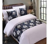 HSTANGKY Hotel Corredor De Cama Decoración De Ropa De Cama Moderna De Calidad Toalla para El Pie De Cama De Dormitorio Que No Se Decolora-Blue2||Only 2 Pillowcase 50X50cm