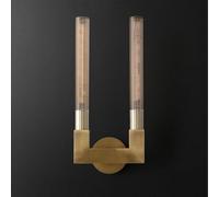 HSTBLEOO 2-Light Mid Century Linear Wall Light Bar For Bedroom Gold Long Tube Glass Bathroom Vanity Wall Lamp Over Mirror Farmhouse(Gold,2 light)