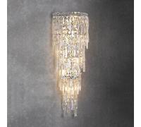 HSTBLEOO Crystal Wall Light Fixtures Indoor Luxury Wall Sconce Gold Chrome Dimmable Bathroom Vanity Lights Long Linear Porch Hallway(Chrome,76CM)