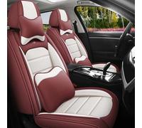 HSTBLEOO Funda de Asiento de Cuero for Ford Bronco Sport 2021-2024, cómodas Fundas Impermeables, Accesorios Interiores, Protector de vehículo Compatible con airbag.(Red+White,2PCS Front with Pillow)