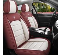 HSTBLEOO Funda de Asiento de Cuero for Ford Bronco Sport 2021-2024, cómodas Fundas Impermeables, Accesorios Interiores, Protector de vehículo Compatible con airbag.(Red+White,2PCS Front)
