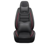 HSTBLEOO Funda de Asiento de Cuero for Ford Bronco Sport 2021-2024, cómodas Fundas Impermeables, Accesorios Interiores, Protector de vehículo Compatible con airbag.(Black+Red,2PCS Front with Pillow)